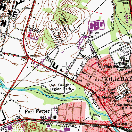 Topographic Map of Pennsylvania State Police Troop G Holidaysburg Station and Troop Headquarters, PA