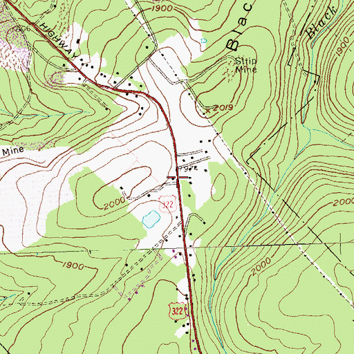 Topographic Map of Pennsylvania State Police Troop G Phillipsburg Station, PA