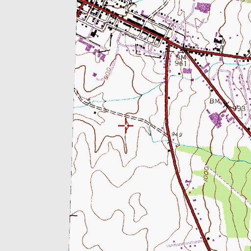 Topographic Map of Pennsylvania State Police Troop G McConnellsburg Station, PA