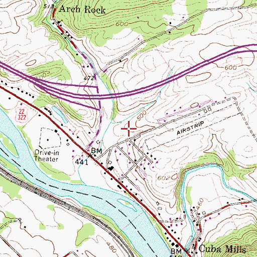 Topographic Map of Pennsylvania State Police Troop G Lewistown Station, PA