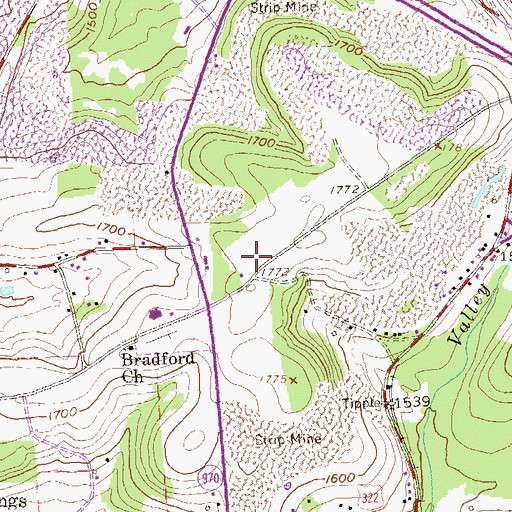 Topographic Map of Pennsylvania State Police Troop C Clearfield Station, PA