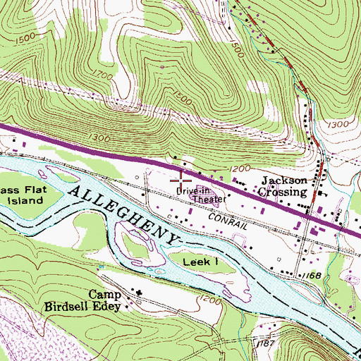 Topographic Map of Pennsylvania State Police Troop E Warren Station, PA