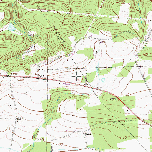 Topographic Map of Pennsylvania State Police Troop F Stonington Station, PA