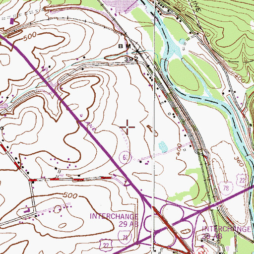 Topographic Map of Pennsylvania State Police Troop L Hamburg Station, PA