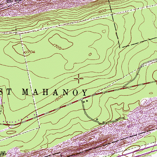 Topographic Map of Pennsylvania State Police Troop L Frackville Station, PA