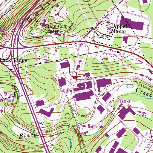 Topographic Map of Pennsylvania State Police Troop N Headquarters and Hazleton Station, PA
