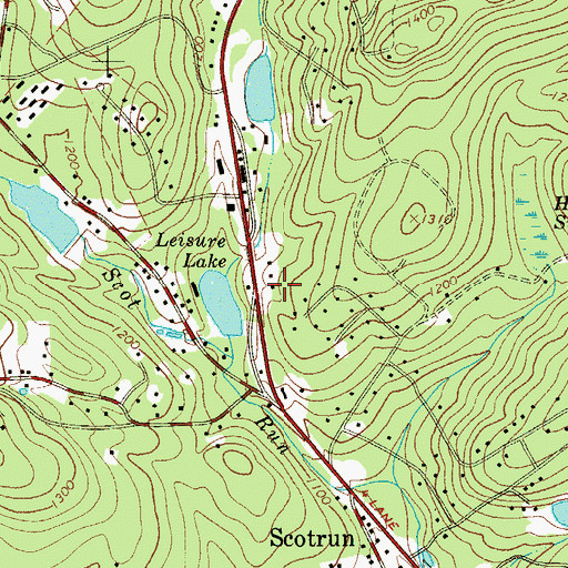 Topographic Map of Pennsylvania State Police Troop N Swiftwater Station, PA