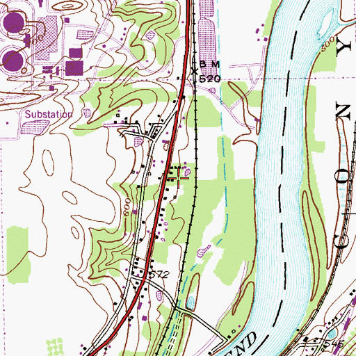 Topographic Map of Pennsylvania State Police Troop P Shickshinny Station, PA