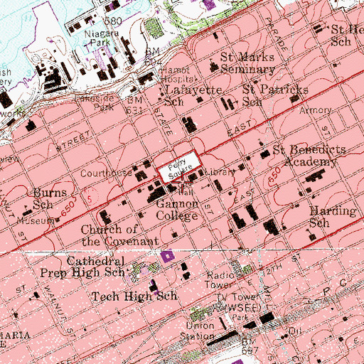 Topographic Map of Erie Police Department, PA