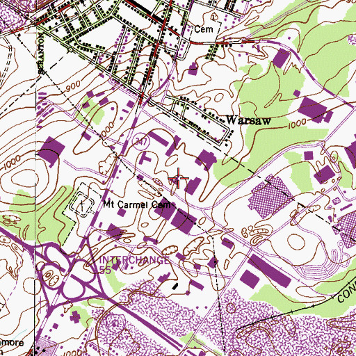 Topographic Map of Pennsylvania State Police Troop R Headquarters and Dunmore Station, PA
