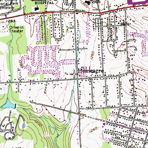 Topographic Map of Butler Township Police Department, PA