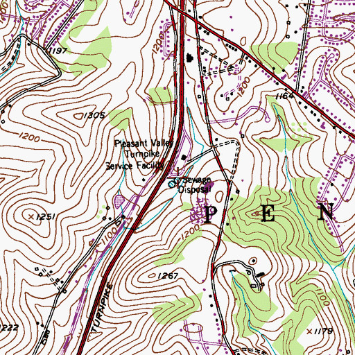 Topographic Map of Penn Township Police Department, PA