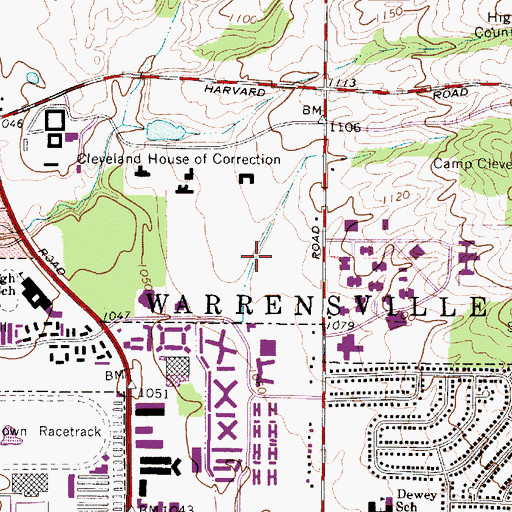 Topographic Map of Cleveland Memorial Gardens, OH