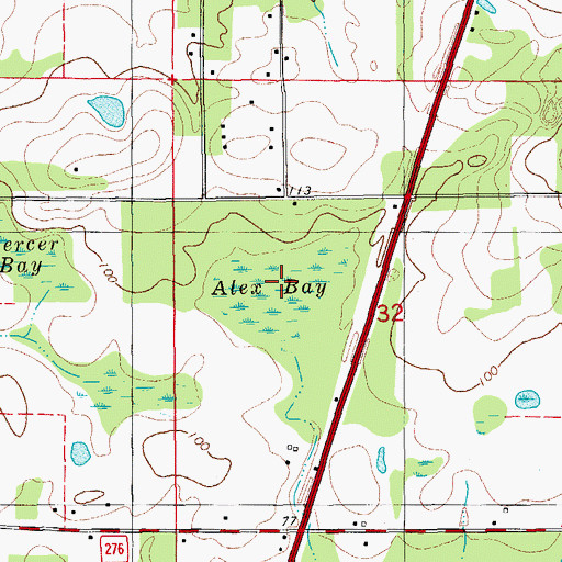 Topographic Map of Alex Bay, FL