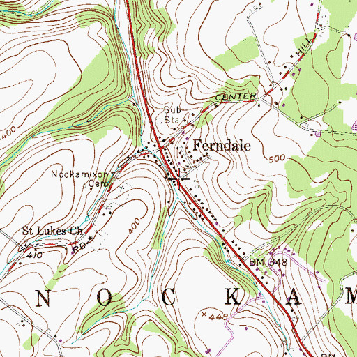 Topographic Map of Ferndale Post Office, PA