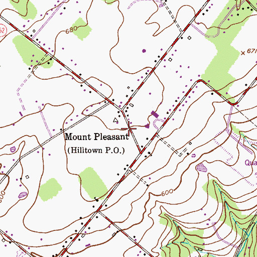 Topographic Map of Hilltown Post Office, PA