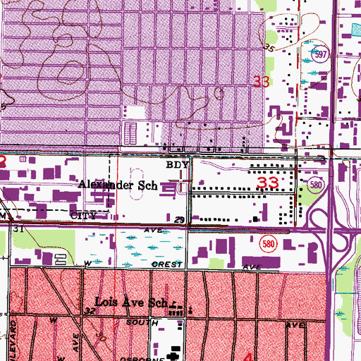 Topographic Map of Alexander Elementary School, FL