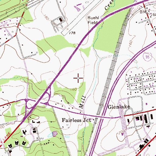 Topographic Map of Langhore Post Office, PA