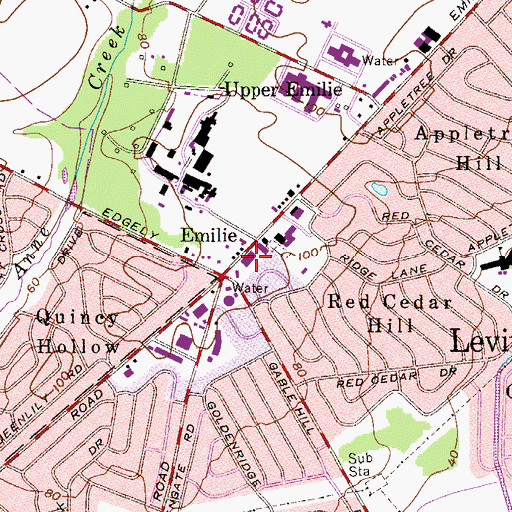 Topographic Map of Levittown Post Office, PA