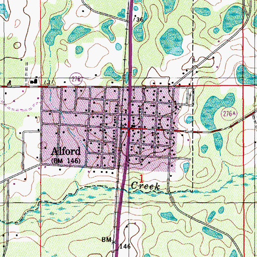 Topographic Map of Alford, FL