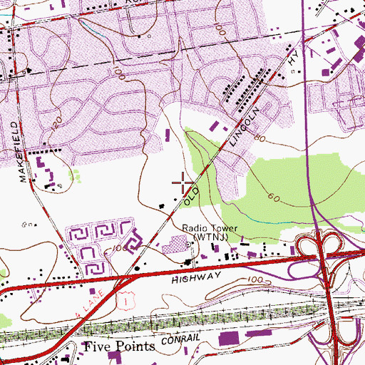 Topographic Map of Morriisville Post Office, PA