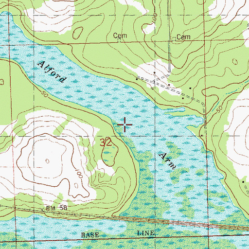 Topographic Map of Alford Arm, FL