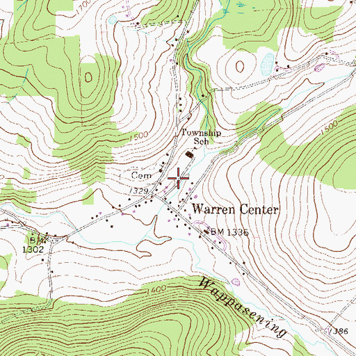 Topographic Map of Warren Center Post Office, PA