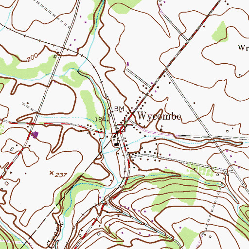 Topographic Map of Wycombe Post Office, PA