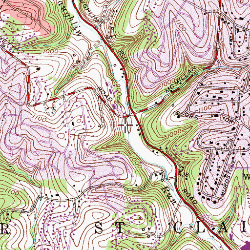 Topographic Map of Upper Saint Clair Post Office, PA