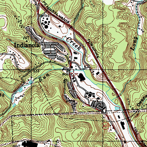 Topographic Map of Indianola Post Office, PA