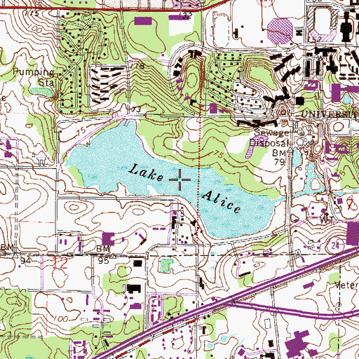 Topographic Map of Lake Alice, FL