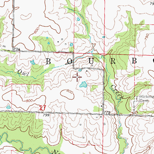 Topographic Map of Baldwin Family Cemetery, MO