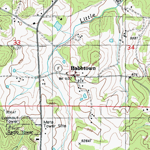 Topographic Map of Saint John Lutheran Cemetery, MO