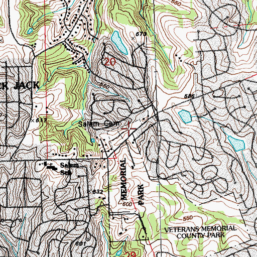 Topographic Map of Salem Evangelical Lutheran Cemetery, MO