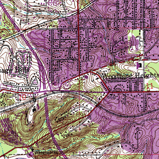 Topographic Map of Quinette Cemetery, MO
