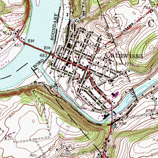 Topographic Map of Quaker Cemetery, PA