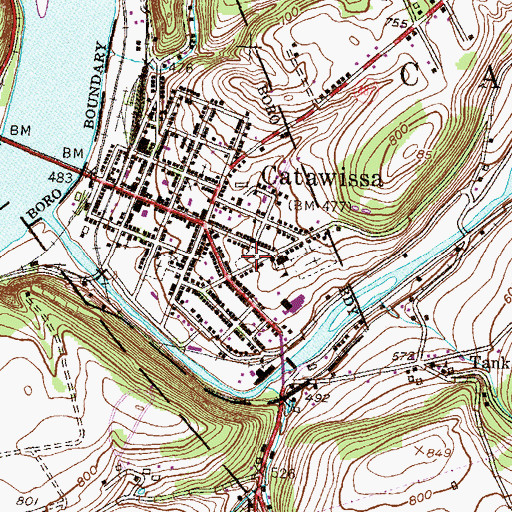 Topographic Map of Union Cemetery, PA