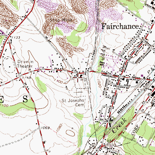 Topographic Map of Maple Grove Cemetery, PA