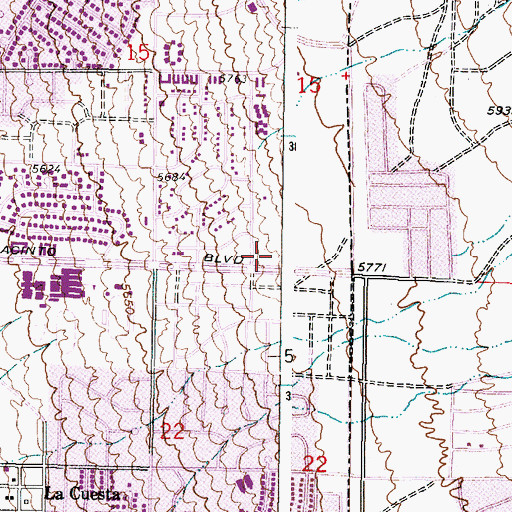 Topographic Map of Foothills Post Office, NM