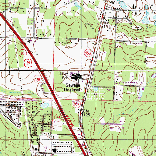 Topographic Map of Jim Allen Elementary School, FL