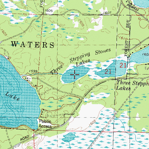 Topographic Map of Stepping Stone Lake Number 3, WI