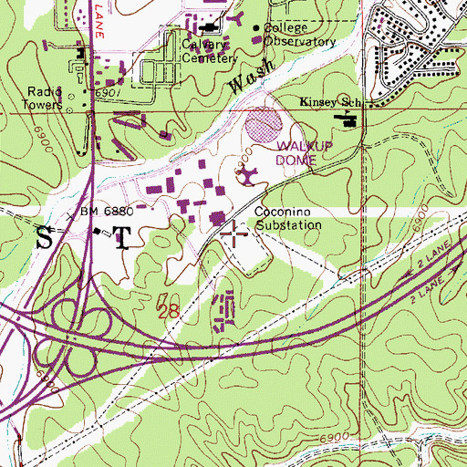 Topographic Map of Coconino Substation, AZ