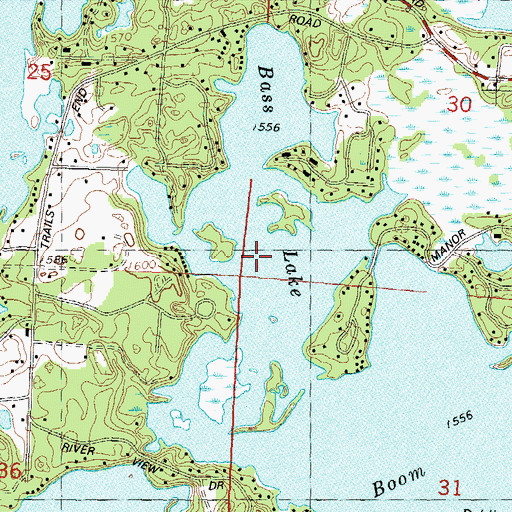 Topographic Map of Bass Lake, WI