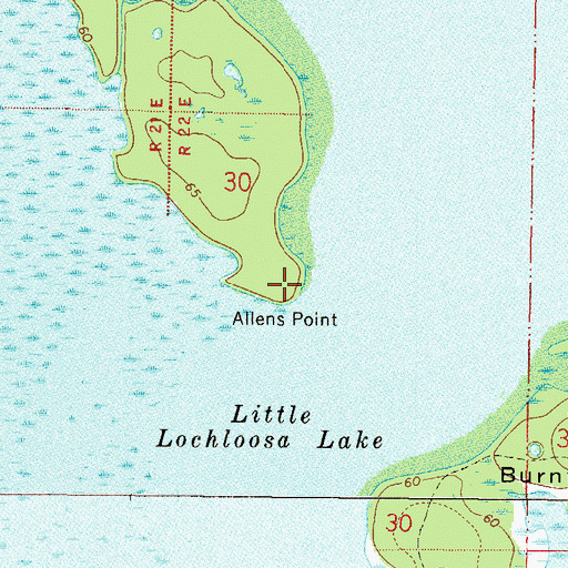 Topographic Map of Allens Point, FL