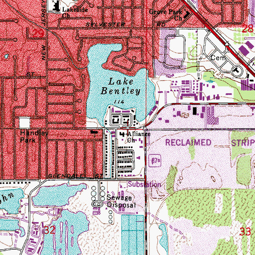 Topographic Map of First Alliance Church, FL