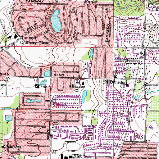 Topographic Map of Alliance Church, FL