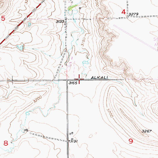 Topographic Map of Town of Buffalo Chip, SD