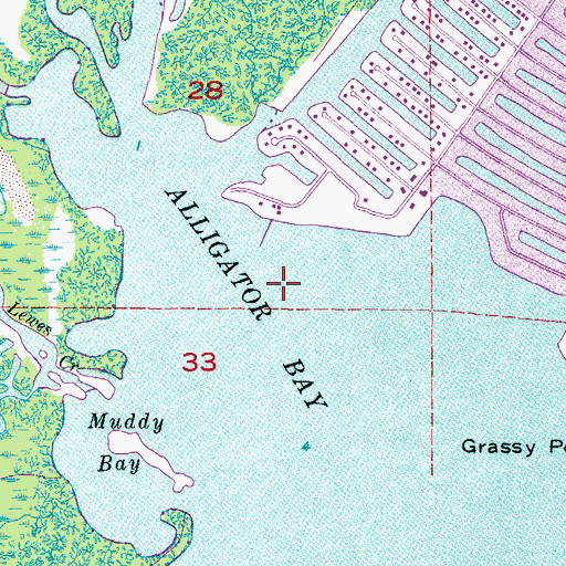Topographic Map of Alligator Bay, FL