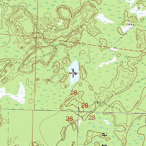 Topographic Map of John And Bud Lake, WI