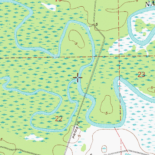 Topographic Map of Alligator Creek, FL